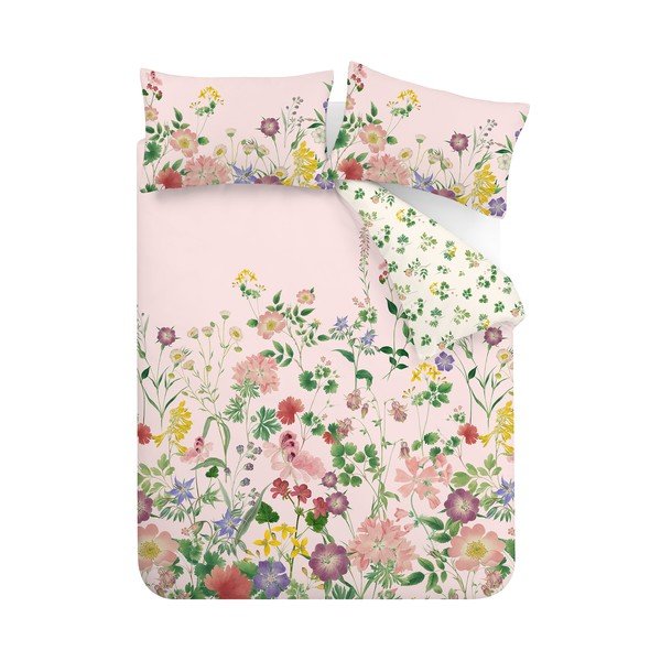 Iš medvilnės viengulė patalynė rožinės spalvos 135x200 cm Cottage Meadow – RHS-image-2