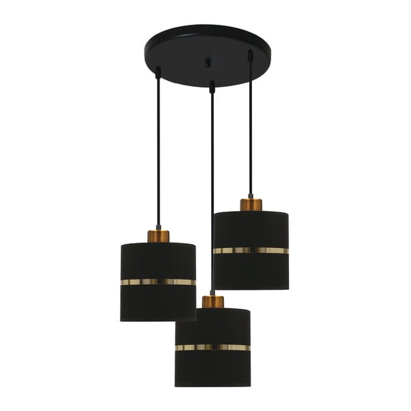 Kabantis šviestuvas juodos spalvos ø 15 cm su tekstiliniu gaubtu Assam – Candellux Lighting