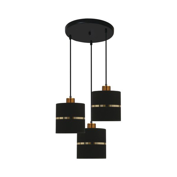 Kabantis šviestuvas juodos spalvos ø 15 cm su tekstiliniu gaubtu Assam – Candellux Lighting
