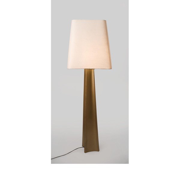 Auksinės spalvos pastatomas šviestuvas (aukštis 151 cm) su tekstiliniu gaubtu Tripura – Bizzotto-image-1