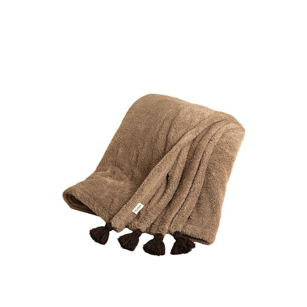 Rudos spalvos iš mikropliušo lovatiesė 160x200 cm Puffy – Mijolnir