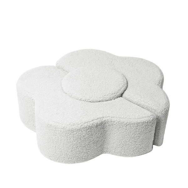 Baltos spalvos iš boucle putų žaidimų aikštelė 3 vnt. aukštis 27 cm 88x90 cm – Meowbaby-image-2