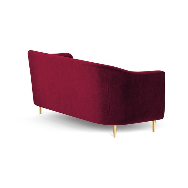 Raudona aksominė sofa Kooko Home Corde, 175 cm-image-3