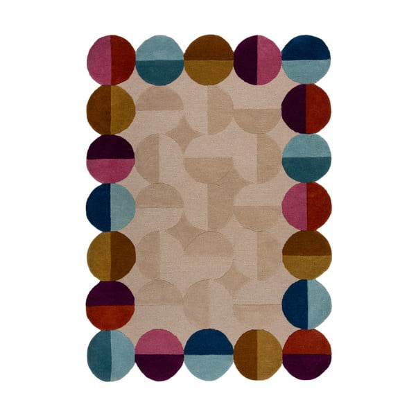 Rankų darbo smėlio spalvos iš vilnos kilimas 160x230 cm Mia Textured Scallop – Flair Rugs