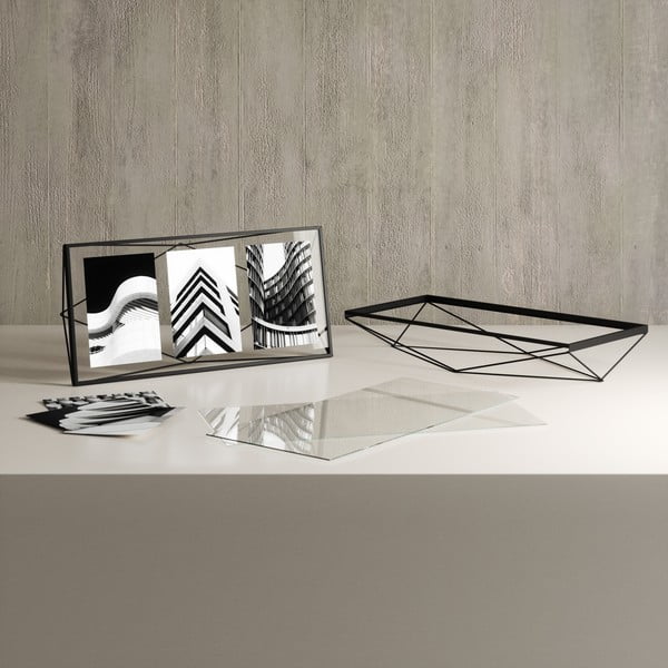 Iš metalo pastatomas/pakabinamas rėmas juodos spalvos 48x23 cm Prisma – Umbra-image-4