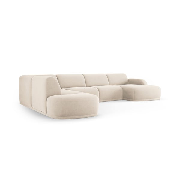 Iš velveto kampinė sofa smėlio spalvos Erin – Micadoni Home-image-3