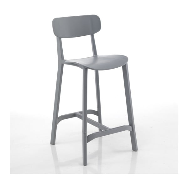 2 pilkų baro kėdžių, tinkamų naudoti lauke, rinkinys Tomasucci Mara
