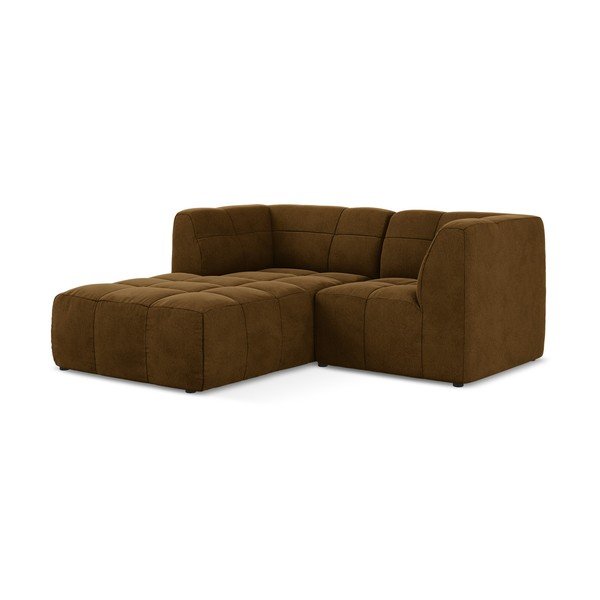 Garstyčių spalvos kampinė sofa iš velveto (su kairiuoju kampu/su gultu) Aloha – Makamii-image-2