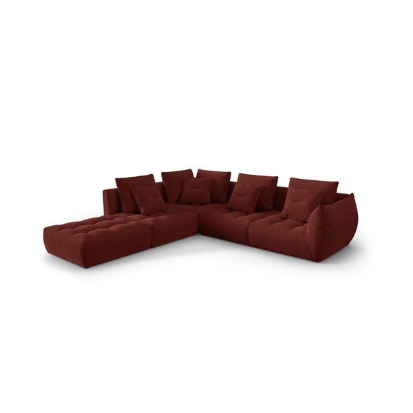 Kampinė sofa raudonos spalvos (su kairiuoju kampu/„L“ formos) Bloom – Micadoni Home-image-2