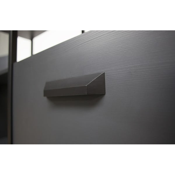 Juoda medinė lentyna su 4 stalčiais BePureHome-image-1