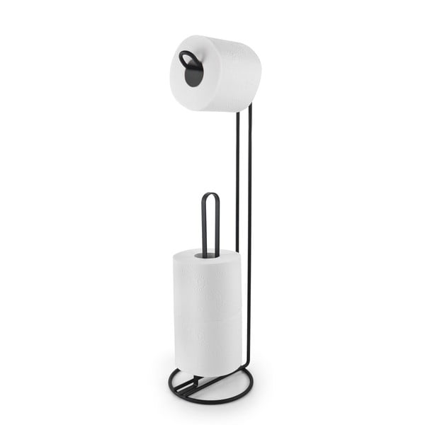 Juodas tualetinio popieriaus stovas su laikikliu Metaltex Origin-image-2