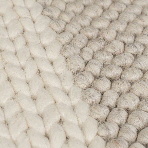 Rankų darbo iš vilnos mišinio kilimas smėlio spalvos 60x230 cm Minerals Patchwork – Flair Rugs-image-3