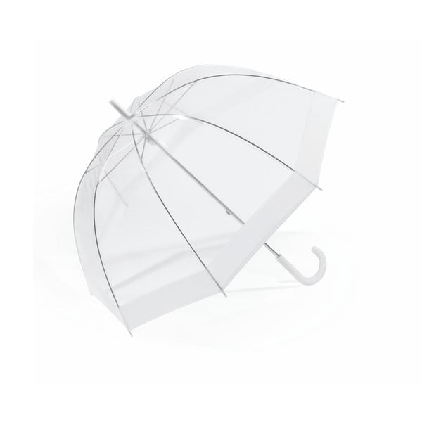 Paukščių narvelis Skaidrus plikas skėtis su baltomis detalėmis, ⌀ 85 cm