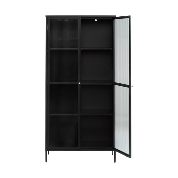 Juoda metalinė vitrina 90x190 cm Bronco - Unique Furniture-image-3