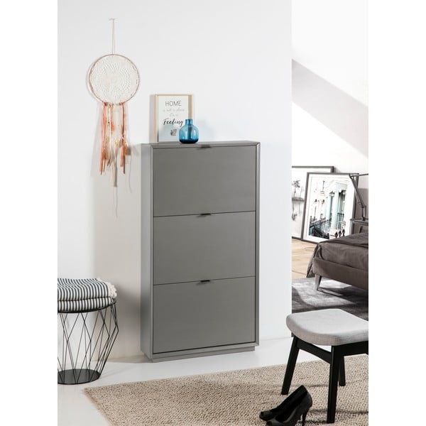 Pilka batų spinta su 3 stalčiais Marckeric Luka-image-1