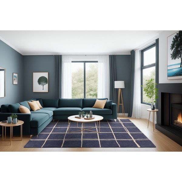 Rankų darbo mėlynos spalvos iš vilnos kilimas 160x230 cm – Asiatic Carpets-image-2
