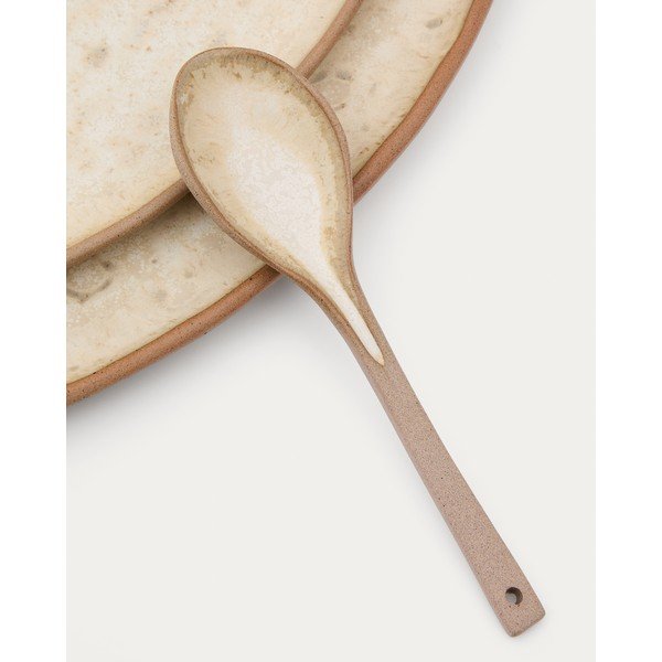 Smėlio spalvos skirta serviravimui iš keramikos lėkštės 3 vnt. Zunel – Kave Home-image-4