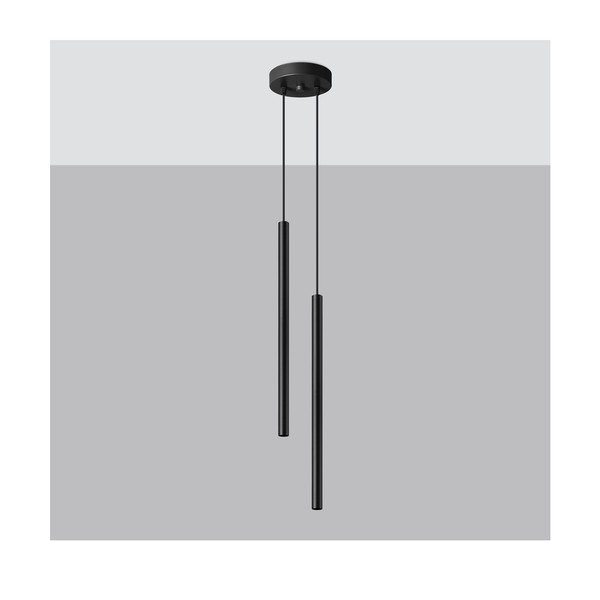 Juodos spalvos iš metalo kabantis šviestuvas ø 15 cm Fideus – Sollux-image-2