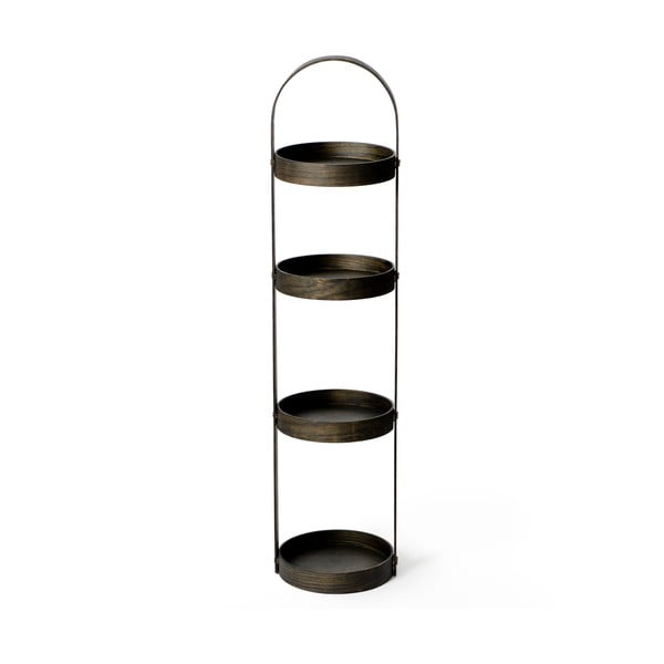 Tamsaus ąžuolo vonios kambario stovas Wireworks Round Caddy Mezza, 4 lentynos-image-4