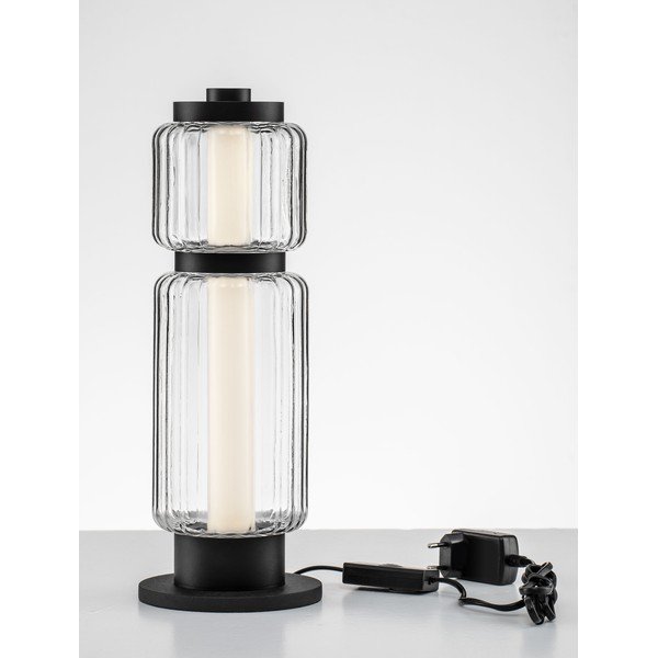 Matinės juodos spalvos iš stiklo stalinis šviestuvas LED (aukštis 39 cm) Liesa – Nova Luce-image-3