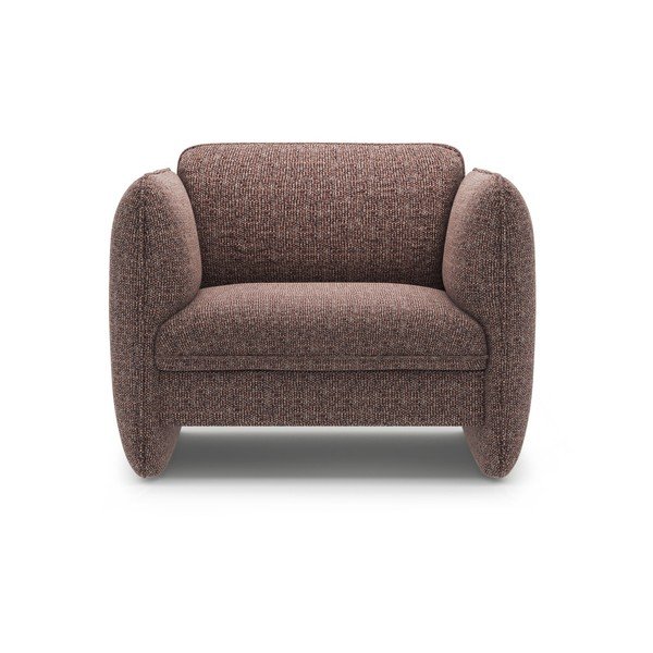 Rudos spalvos krėslas iš šenilinio audinio Georgia – Micadoni -image-2