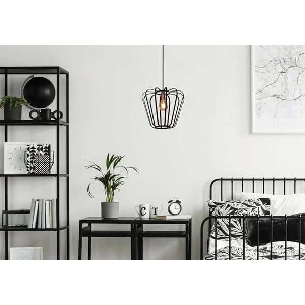 Juodo metalo pakabinamas šviestuvas ø 35 cm Jonas - Candellux Lighting-image-1