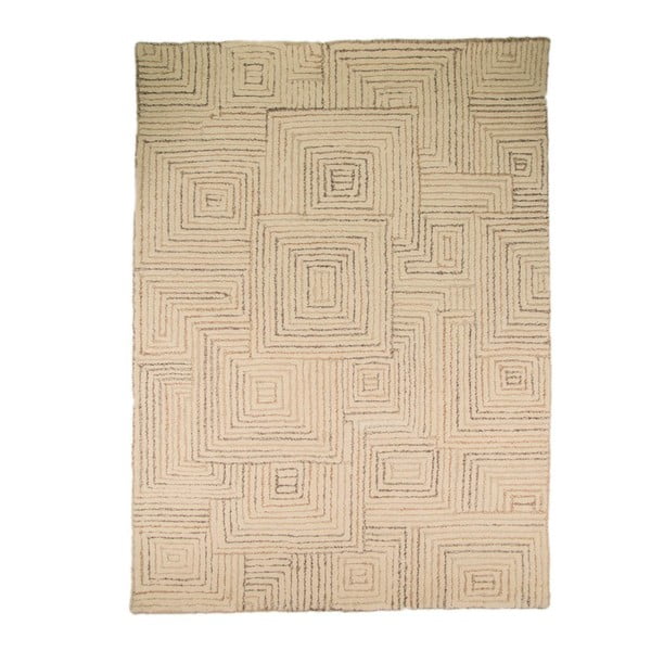 Vilnonis kilimas Maze 120x170 cm, smėlio spalvos