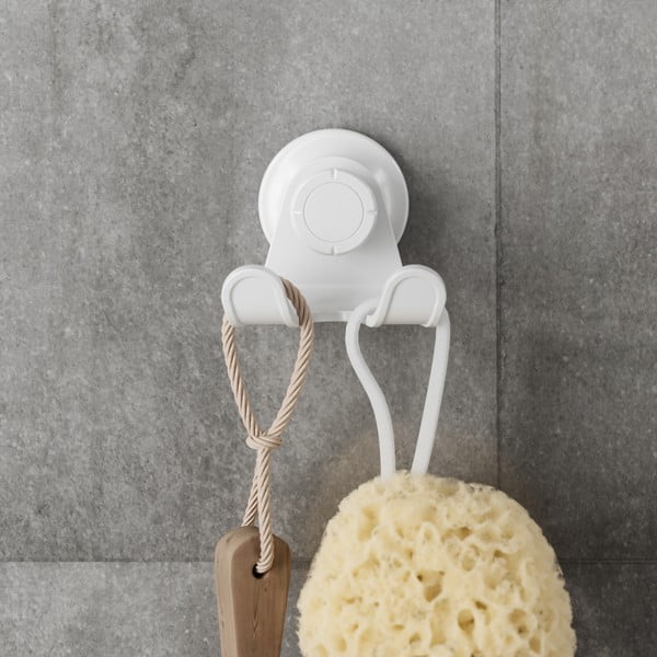 Klijuojamas iš perdirbto plastiko kabliukas baltos spalvos Flex Adhesive – Umbra-image-2