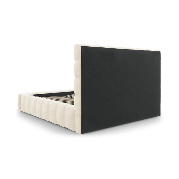 Dvigulė lova smėlio spalvos audiniu dengta su sandėliavimo vieta su lovos grotelėmis 180x200 cm Bali – Cosmopolitan Design-image-4