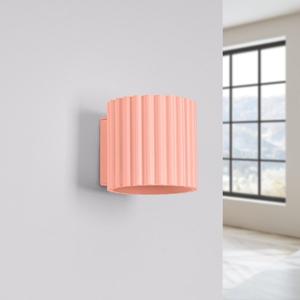 Persikų spalvos sieninė lempa ø 10 cm Zora – Sollux-image-2