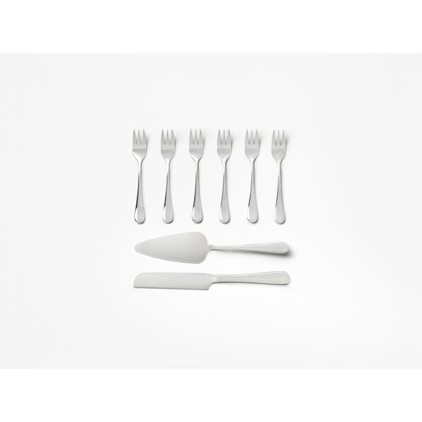 Baltos spalvos/sidabrinės spalvos desertinės šakutės iš nerūdijančio plieno The Essentials Cake Tools – Printworks-image-2