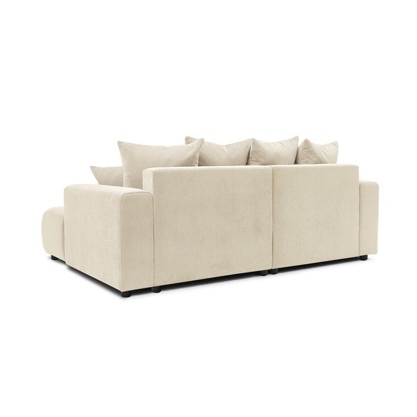 Iš velveto kampinė sofa kreminės spalvos Enjoy – Bobochic Paris-image-4