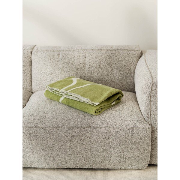 Žalios spalvos/kreminės spalvos antklodė ir pledas 150x200 cm Felu – noo.ma-image-2