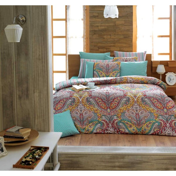 Viengulės lovos patalynė su paklode "Gemeos Green", 160 x 220 cm
