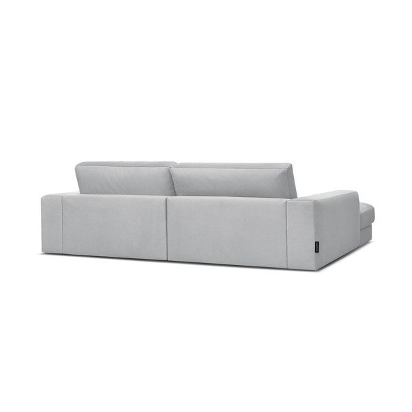 Šviesiai pilkos spalvos kampinė sofa iš velveto (su kairiuoju kampu/su gultu) Sierra – Bobochic Paris-image-4