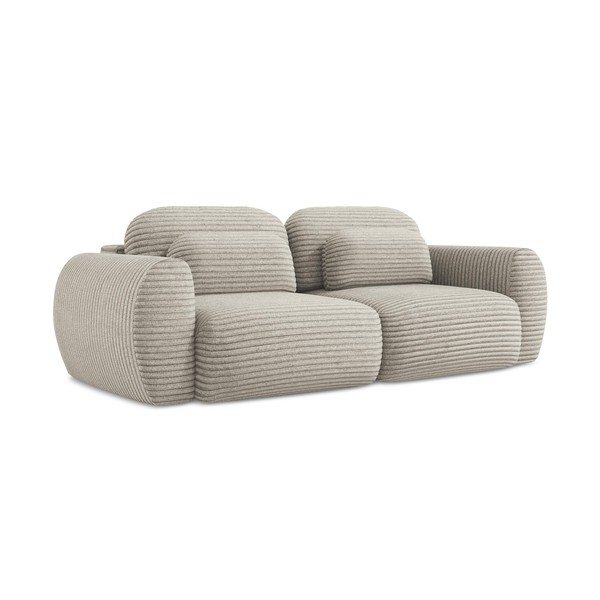 Šviesiai rudos spalvos iš kordinio velveto sulankstoma/su sandėliavimo vieta sofa 266 cm Kini – Makamii-image-3