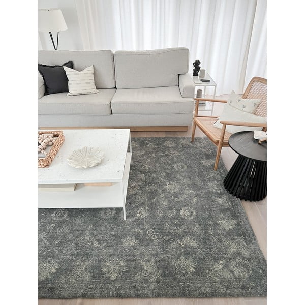 Kilimas iš vilnos pilkos spalvos 300x400 cm Calisia Vintage Flora – Agnella-image-1