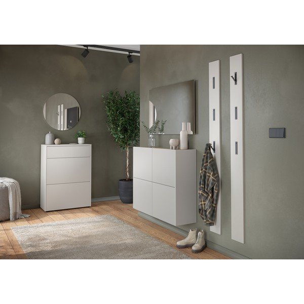Kreminės spalvos matinis spintelė 70x99x34 cm Binetto – Germania-image-4