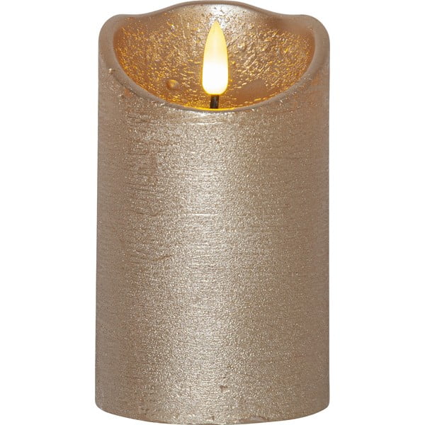 Aukso spalvos vaškinė LED žvakė Star Trading Flamme Rustic, aukštis 12,5 cm