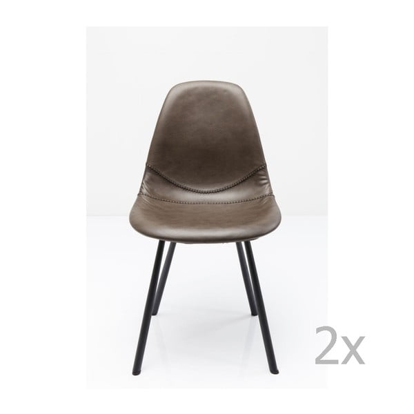 2 pilkų valgomojo kėdžių su plienine konstrukcija rinkinys "Kare Design Lounge