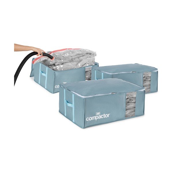 Vakuuminės iš plastiko spintos daiktadėžės 3 vnt. 65x45x27 cm Blue Edition – Compactor-image-4