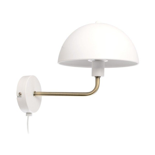 Baltos ir aukso spalvos sieninis šviestuvas Leitmotiv Bonnet, aukštis 25 cm