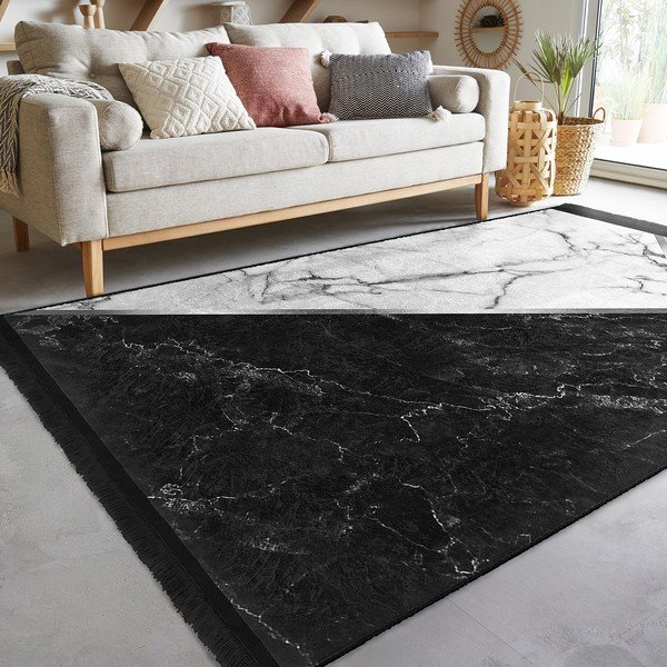 Baltai juodas kilimas 80x150 cm - Mila Home-image-3