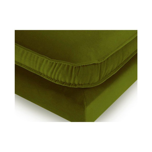 Žalias aksominis pufas su juodomis kojomis Kooko Home Lento-image-3