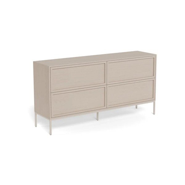Pilkos spalvos iš melamino šoninė spintelė 157x80x40 cm Palmdale – Actona