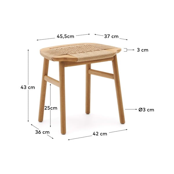 Natūralios spalvos taburetė Enit – Kave Home-image-4
