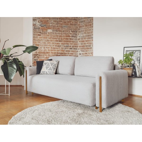 Pilkos spalvos iš kordinio velveto sulankstoma/su sandėliavimo vieta sofa 244 cm Arcadova – ELTAP-image-3