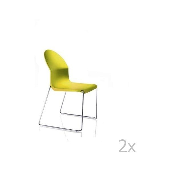 2 geltonų valgomojo kėdžių rinkinys "Magis Aida