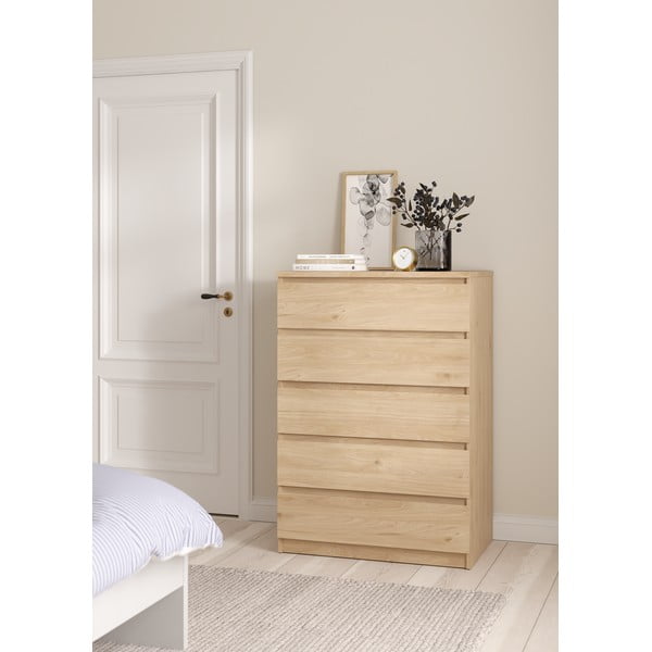 Natūralios spalvos šoninė spintelė iš ąžuolo 77x111x50 cm Naia – Tvilum-image-1