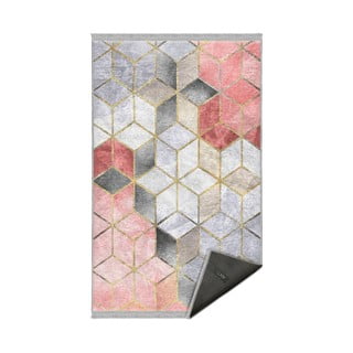 Skalbiamas kilimas rožinės spalvos/pilkos spalvos 80x140 cm – Mila Home